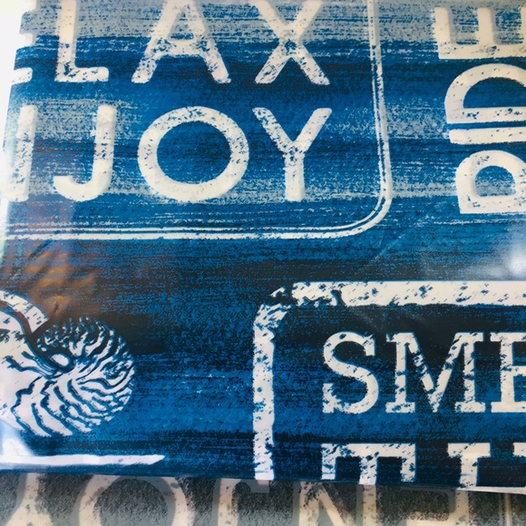 Ocean Rules Peva Shower Curtain Ombré Blue Beach - Picture 12 of 16